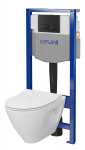 Seinale riputatav WC-pott Cersanit B953 WHB, raam, nupp, pehmelt sulguv iste