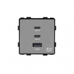 Feelspot kiirlaadimispistikupesa USB+C+C portidega, 65W, hall