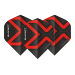 Noole lennusulestik Winmau Blade X Prism Delta Metallic, must ja punane