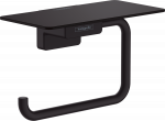 WC-paberi hoidja riiuliga Hansgrohe AddStoris 41772670, must matt