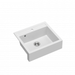 Valamu Quadron BILL 110 HCQB6054U1_BS, valge/roostevaba teras (ruumis&auml;&auml;stliku sifooniga)