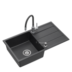 Graniitvalamu Quadron Ultra Flexi SDR7744CZ_3323503BL painduva segisti ja dosaatoriga, must