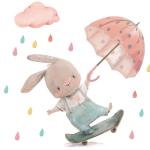 Seinakleebised lapse tuppa - j&auml;nku vihmavarjuga SIPO WS63038