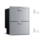 Sisseehitatud kahe sahtliga k&uuml;lmik-s&uuml;gavk&uuml;lmik koos j&auml;&auml;masinaga