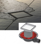 Roostevabast terasest &auml;ravoolukomplekt plaatide paigaldamiseks TECE 3601500+3660011