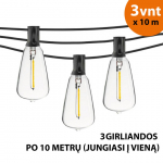 V&auml;litingimustesse m&otilde;eldud valguskett (LED-pirnid) 30 m Retro