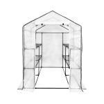 Kasvuhoone riiulitega, 140x140x200 cm, valge