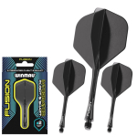 Noole varred koos sulgedega Winmau Fusion #2, must, keskmine pikkus (Medium)