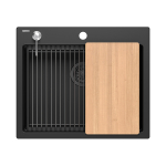 Valamu koos jaoturi ja puitplaadiga Quadron KURT 110, HCQK5052BLM_PC, tahma