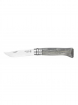 Opinel No.8 Laminated Grey nuga roostevabast terasest tera ja halli kasepuidust k&auml;epidemega