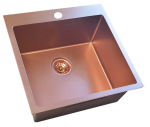 Roostevabast terasest valamu D5050HC COPPERY sifooniga