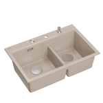 Valamu koos jaoturi ja l&otilde;ikelauaga Quadron MARC 120, HQC7650U2_BS, pearl beige