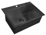 Roostevabast terasest valamu D6045HB BLACK sifooniga