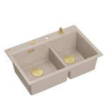 Valamu koos jaoturi ja l&otilde;ikelauaga Quadron MARC 120, HQC7650U2_PVDG1, pearl beige