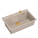 Valamu koos jaoturi ja l&otilde;ikelauaga Quadron MARC 110, HQM7650U2_PVDC1, pearl beige