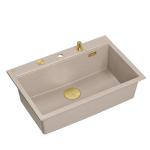 Valamu koos jaoturi ja l&otilde;ikelauaga Quadron MARC 110, HQM7650U2_PVDG1, pearl beige