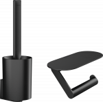 WC-harja ja tualettpaberi hoidja komplekt Hansgrohe WallStoris 27969670, must matt