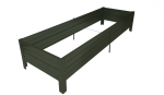 K&otilde;rgendatud voodi KLASIKA GARDEN, khaki, 100 x 50 x 20 cm