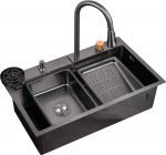 Roostevabast terasest valamu D7546HB BLACK (k&ouml;&ouml;givalamu komplekt)