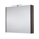 Peegelkapp valgustusega LED, IP44 Raguvos Baldai SERENA, must tamm, 80 cm