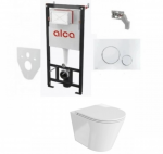 4-in-1 komplekt Alcadrain raam + kroomitud loputusnupp, Galve 3.0 WC vortex-loputuss&uuml;steemiga, AM101/1120+M671+5900378334781
