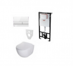 Peidetud WC komplekt valge nupuga ALCAPLAST AM101+M1710+M91+27900025+CDE 6WPW