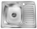 Roostevabast terasest valamu D6350P parempoolne DEKOR sifooniga