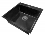 Roostevabast terasest valamu D5050H BLACK/SATIN sifooniga 1.0 mm