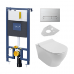WC komplekt ISVEA DUREZZA + Iseva Soluzione II Rimless, 52DR0202I+54ST0102I+felder+10MY02002+40H40200I