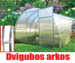 Kasvuhoone Stipruolis Extra 3x4 kaarjas kahekordsete kaartidega 6 mm