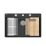 Valamu koos jaoturi, puitplaadi ja &auml;ravoolutoruga Quadron MARC 110 FM, HQM7650U7_FM_BS, tahma