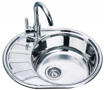 Roostevabast terasest valamu D5745P vasak 0.8 mm sifooniga