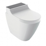 WC ehitamisel, AquaClean Tuma Comfort WC kate loputusfunktsiooniga, kate musta klaasviimistlusega, Geberit 146.310.SJ.1