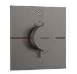 Peidetud termostaatsegisti Hansgrohe ShowerSelect Comfort E, 15571340, harjatud must kroom