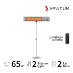 Vabalt seisev infrapunakiirgur Heatum H2000R URBAN SILVER &uuml;he jalaga statiiviga