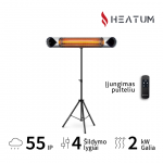 Vabalt seisev infrapunakiirgur Heatum H2000R CORE SILVER statiiviga