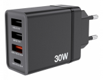 Verbatim 49700 USB-laadija 30 W 4-pordiline USB-A, USB-C, EL pistik, must