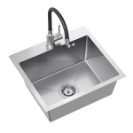 Terasest kraanikauss koos segistiga (painduv tila) ja sifooniga Quadron LUKE 100, ZH5045BS_3323503BL