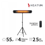 Vabalt seisev infrapunakiirgur Heatum H2500R CORE BLACK koos statiiviga