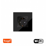 &Uuml;hekordne WiFi pistikupesa klaasraamiga Feelspot, must