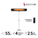 Vabaltseisev infrapunasoojendi Heatum H2500R CORE BLACK &uuml;he jalaga alusel