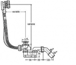 Vanni sifoon &uuml;levooluga Kaldewei 4077, standardne, kroom, 687771400999