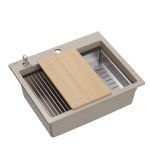 Valamu puitplaadi, Qmati ja &auml;ravooluavaga Quadron KURT 110 WORKSTATION, HCQ5052BEZP, pearl beige