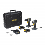 Akuga juhtmeta t&ouml;&ouml;riistakomplekt Grunder CD-B0A18+CW-B1218E, 18 V, 2 Ah