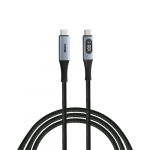 Verbatim 31848 s&uuml;nkroonimis- ja laadimiskaabel USB-C&ndash;USB-C 100W 480Mbps 120cm, v&otilde;imsusn&auml;idik, hall/must