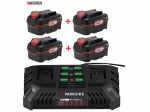 Aku ja laadija komplekt Parkside 12V xTeam, PDSLG 12 A2 ( 4,5 A ) + 4 vnt. X 20V Team (20 V. &ndash; 4,0 Ah), PAP 20 B3, 80001157