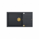 Sisseehitatud valamu Quadron EVAN 136 XL, HCQE58650U8_PVDG1_P2O, must teemant