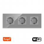 Kolmekordne WiFi pistikupesa klaasraamiga Feelspot, hall