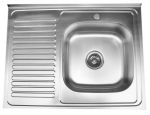 Roostevabast terasest valamu D8060P vasak DECOR pealtpaigaldatav sifooniga