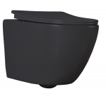 Seinale paigaldatav tualettpott FOCUS NERO 391C RIMLESS